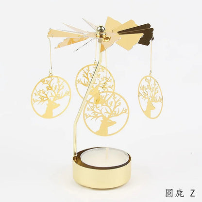 Metal Rotating Candle Holder Carousel