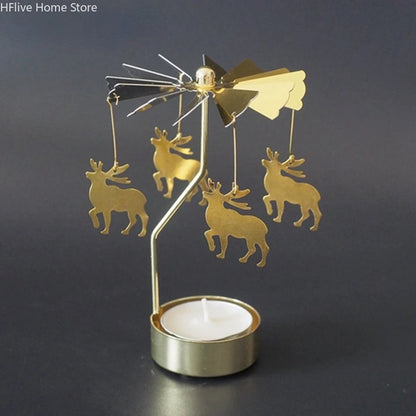 Metal Rotating Candle Holder Carousel