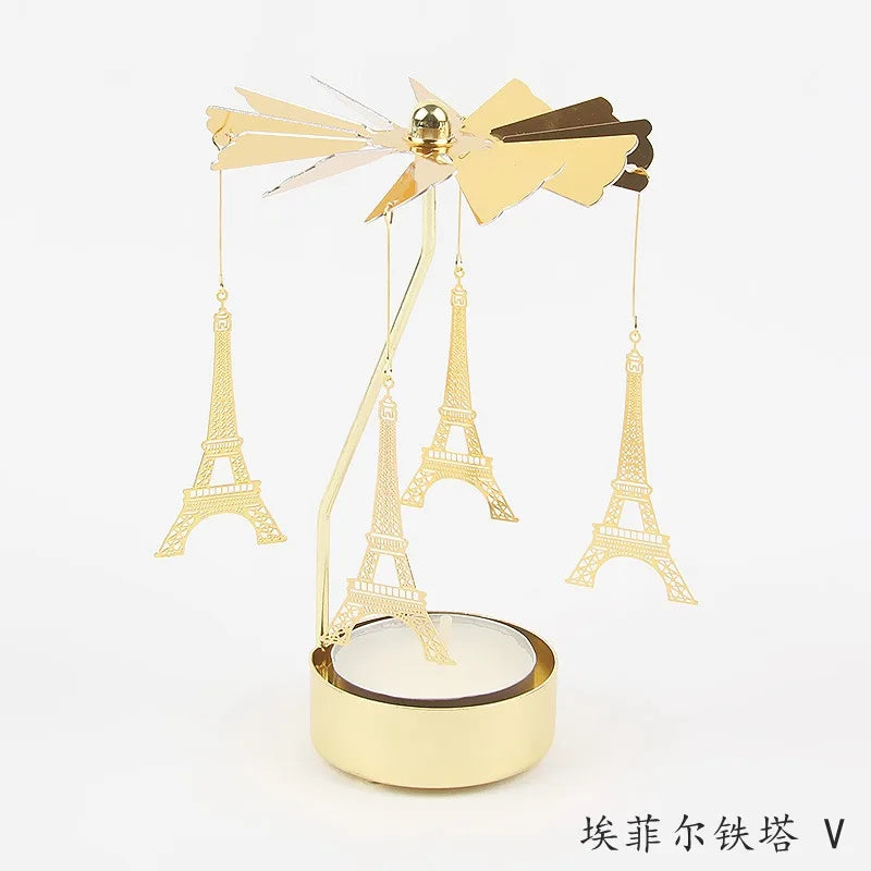 Metal Rotating Candle Holder Carousel