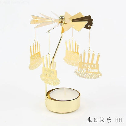 Metal Rotating Candle Holder Carousel