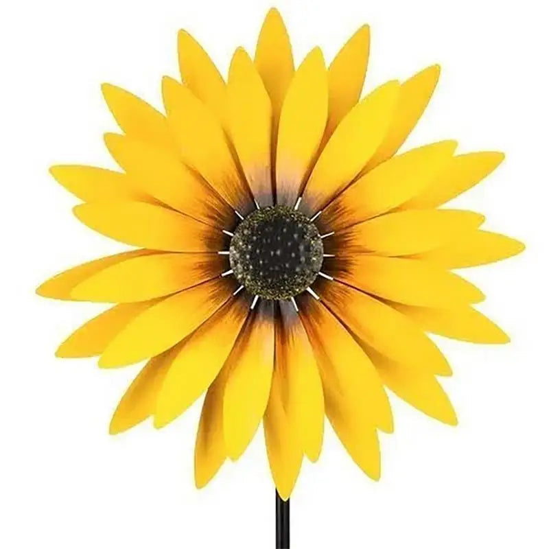 Metal Sunflower Wind Spinner Decor