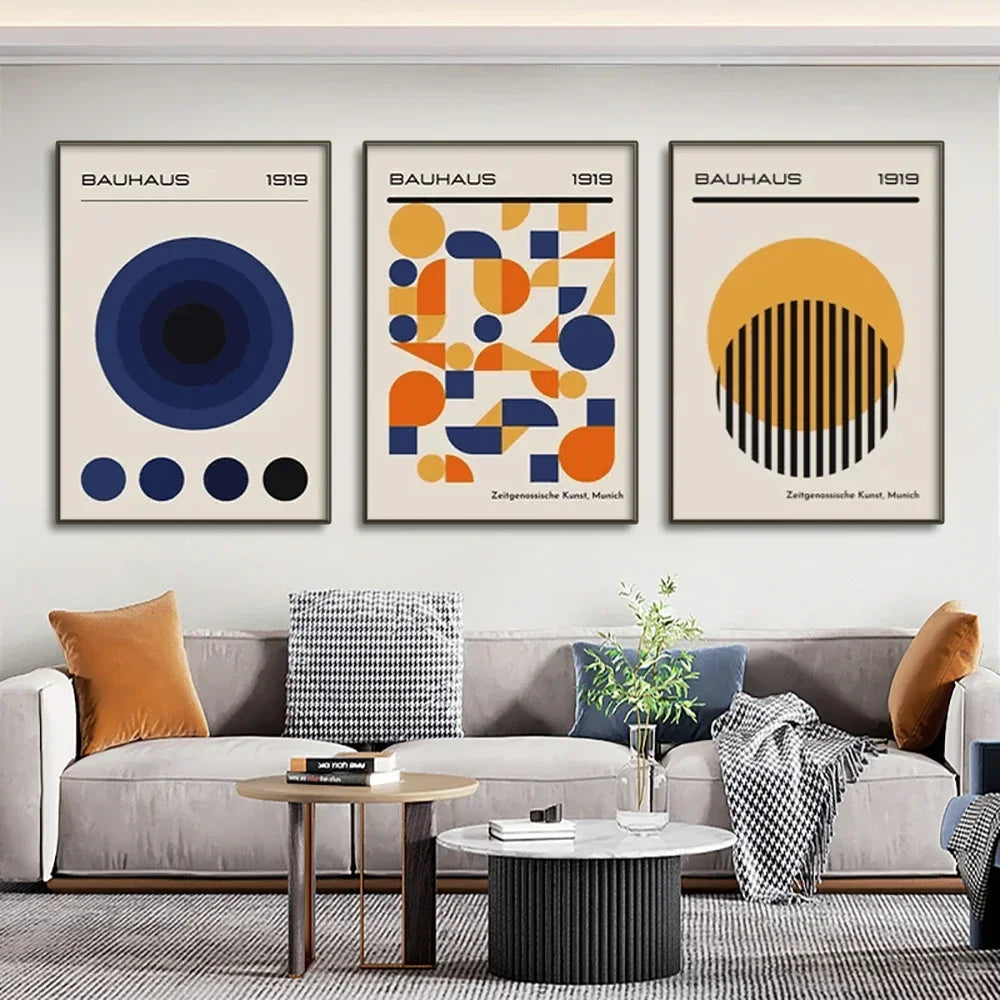 Mid Century Geometric Art Canvas