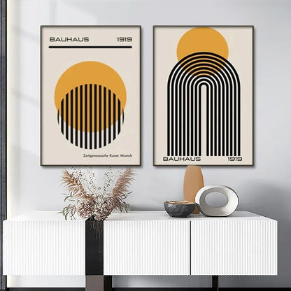 Mid Century Geometric Art Canvas