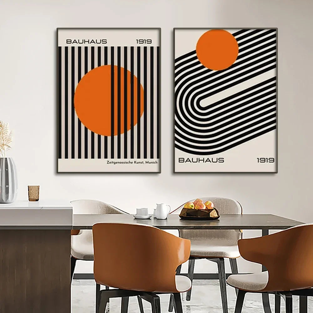 Mid Century Geometric Art Canvas