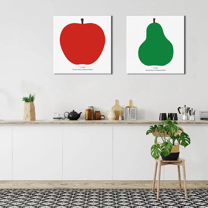 Mid-Century Modern Red Apple Canvas