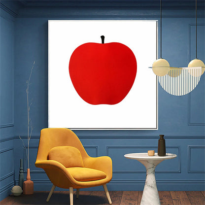 Mid-Century Modern Red Apple Canvas