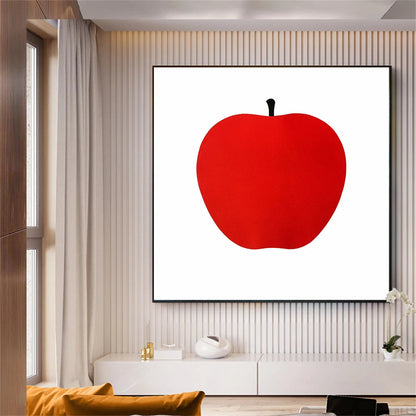 Mid-Century Modern Red Apple Canvas