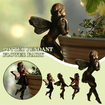 Mini Angel Girl Resin Pot Huggers