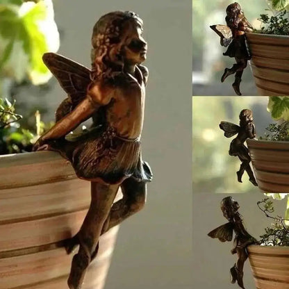 Mini Angel Girl Resin Pot Huggers