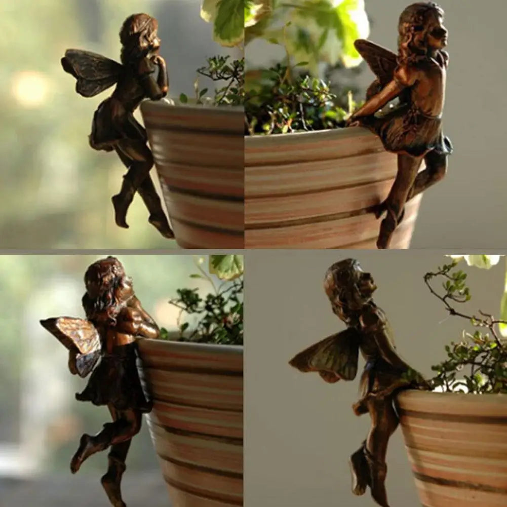 Mini Angel Girl Resin Pot Huggers