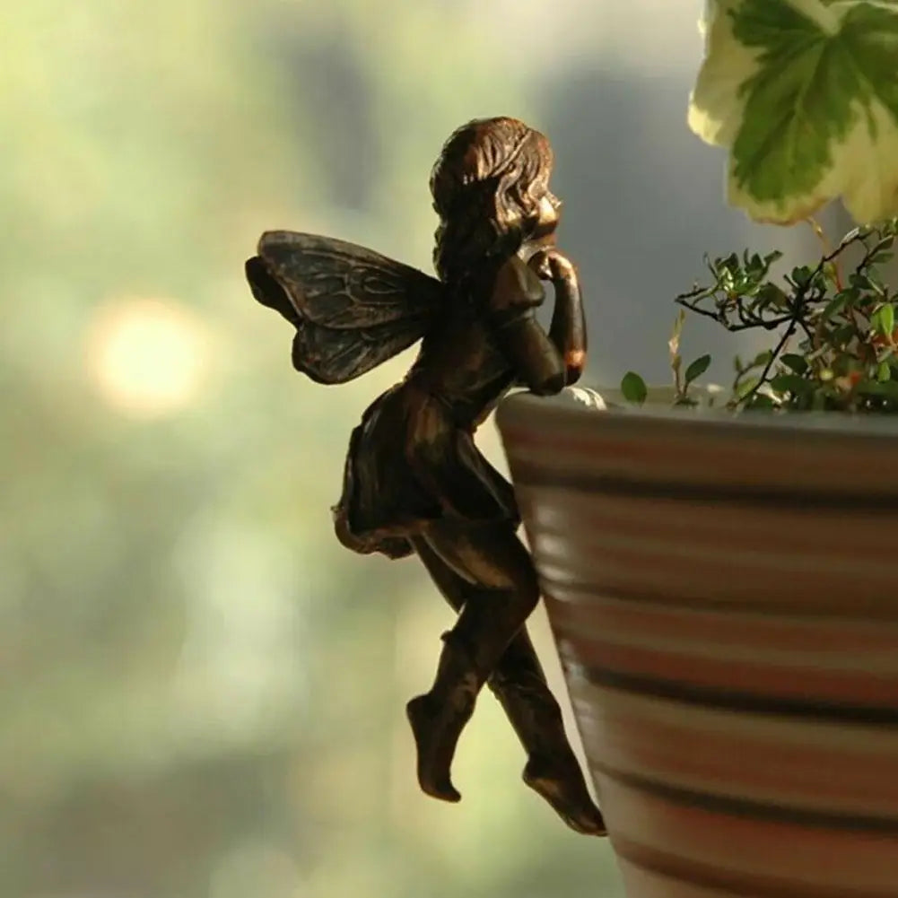 Mini Angel Girl Resin Pot Huggers