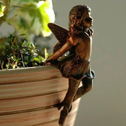 Mini Angel Girl Resin Pot Huggers