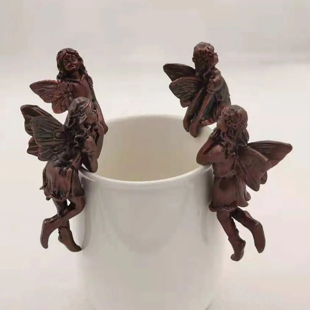 Mini Angel Girl Resin Pot Huggers