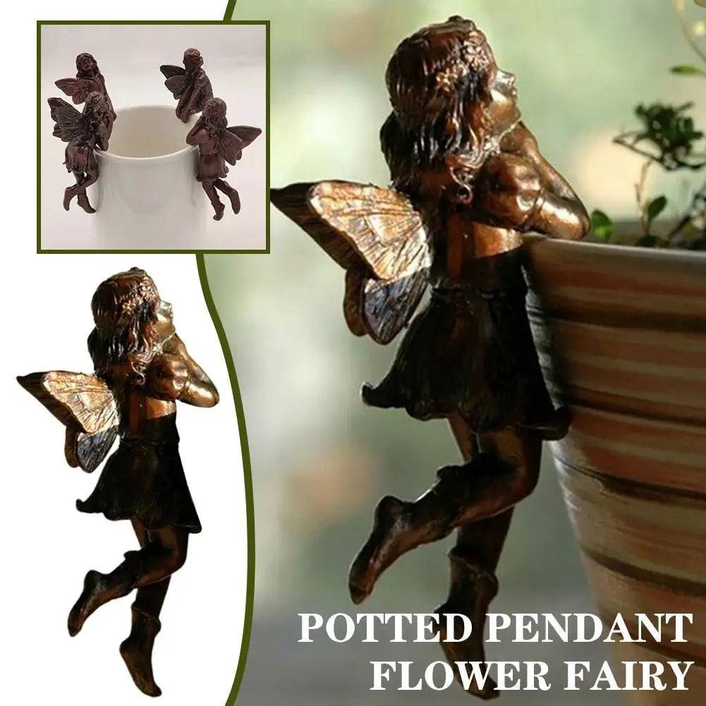 Mini Angel Girl Resin Pot Huggers