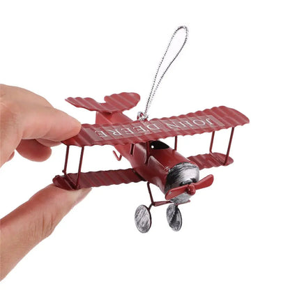 Mini Biplane Metal Decor Model