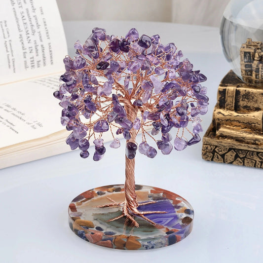 Mini Copper Wire Crystal Money Tree