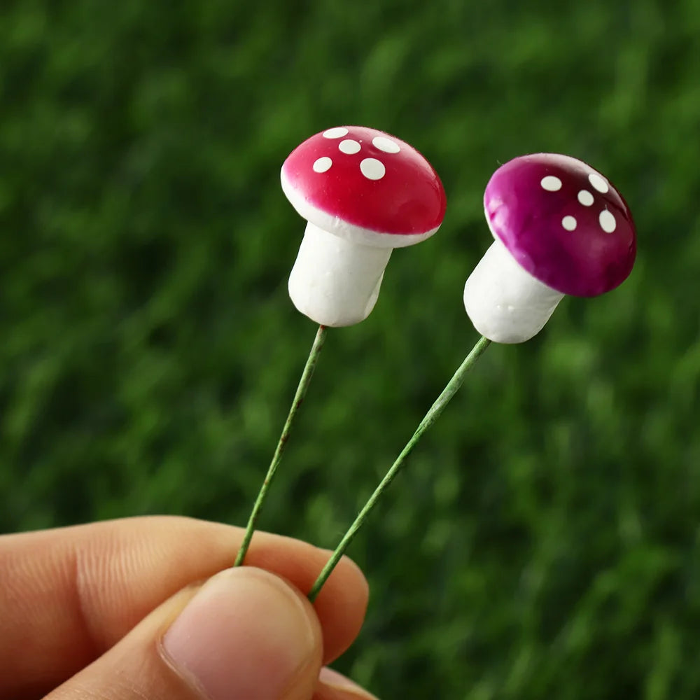 Mini Foam Mushroom Garden Decor