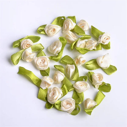 Mini Satin Ribbon Roses - 1.5cm