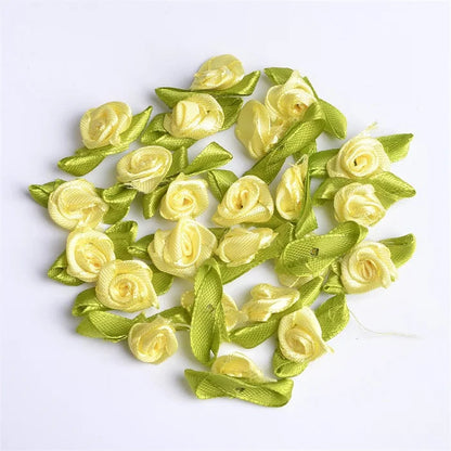 Mini Satin Ribbon Roses - 1.5cm