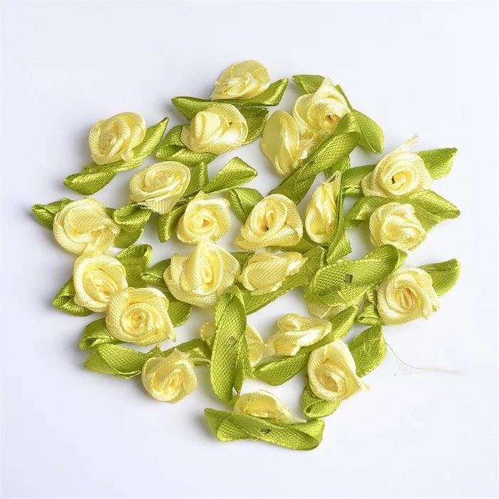 Mini Satin Ribbon Roses - 1.5cm