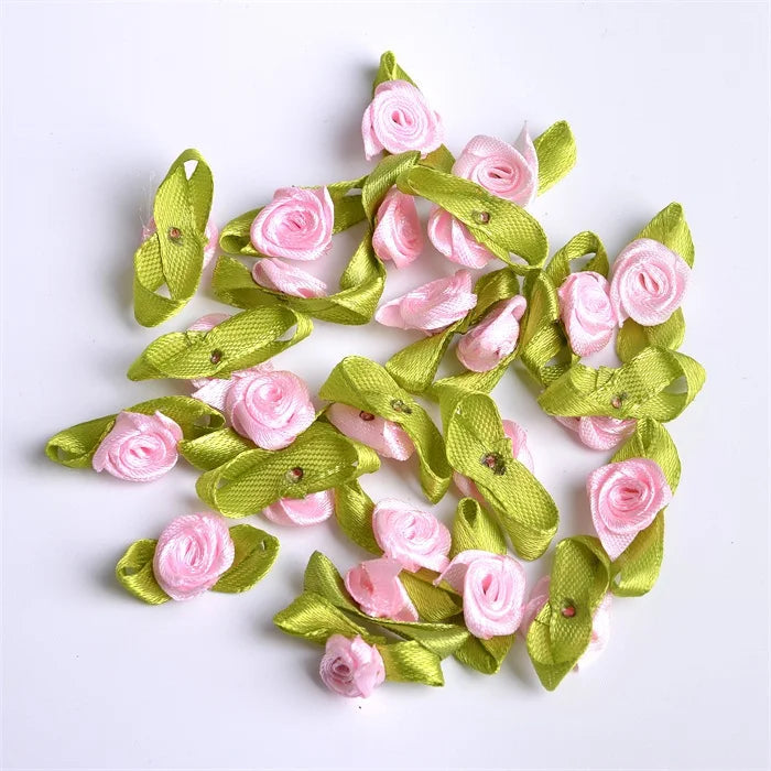 Mini Satin Ribbon Roses - 1.5cm