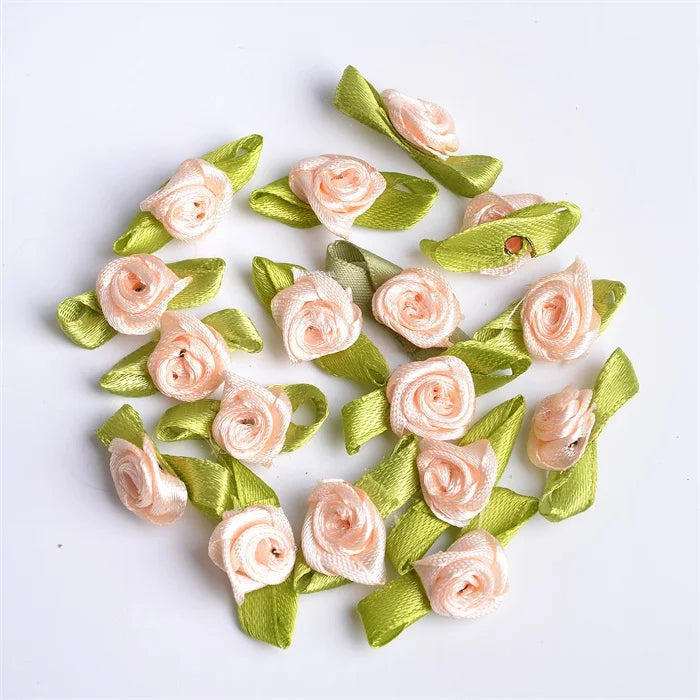 Mini Satin Ribbon Roses - 1.5cm