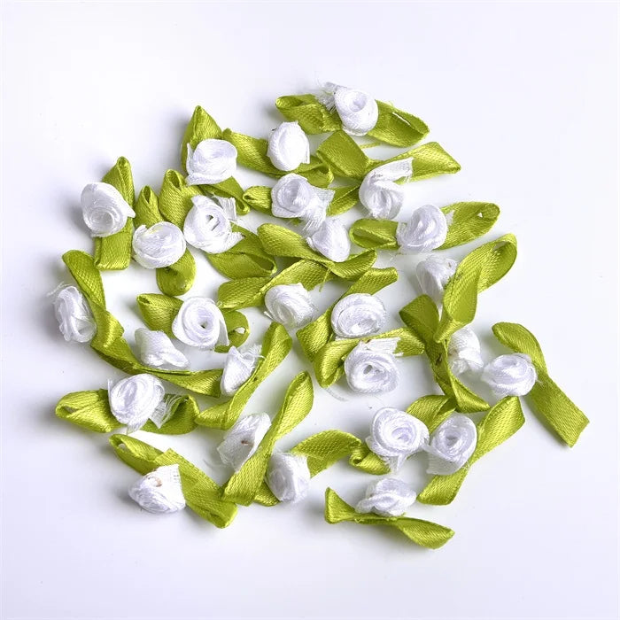 Mini Satin Ribbon Roses - 1.5cm