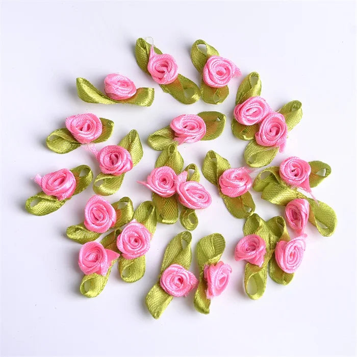 Mini Satin Ribbon Roses - 1.5cm