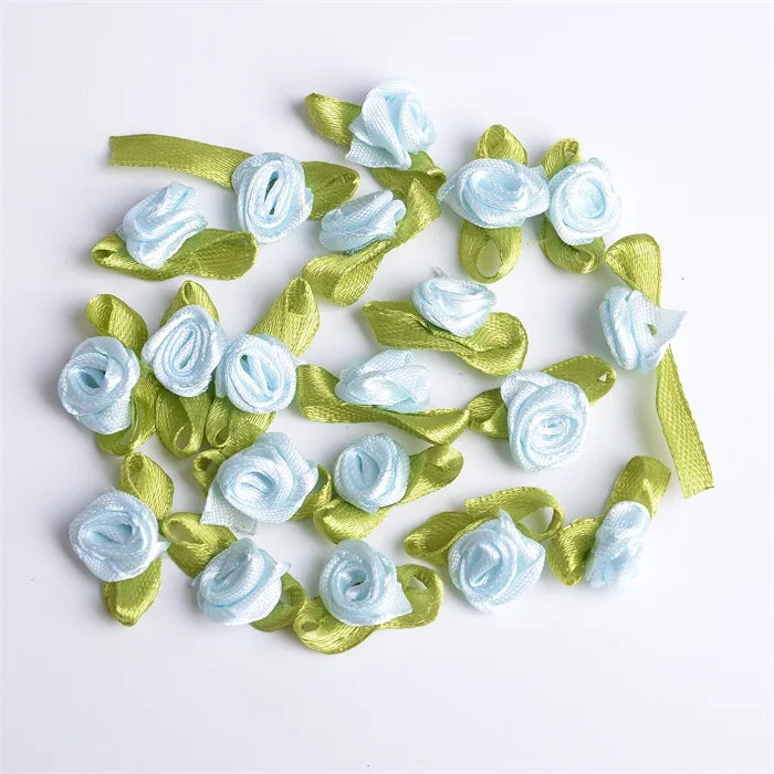 Mini Satin Ribbon Roses - 1.5cm