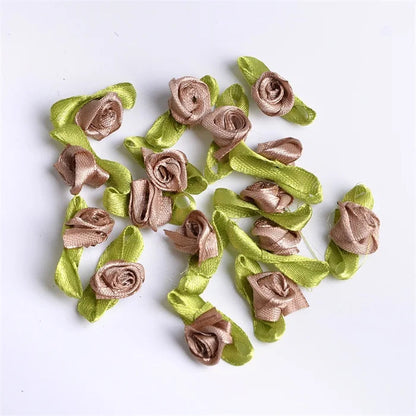 Mini Satin Ribbon Roses - 1.5cm