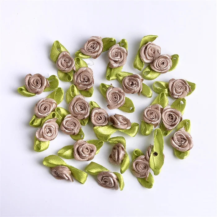 Mini Satin Ribbon Roses - 1.5cm