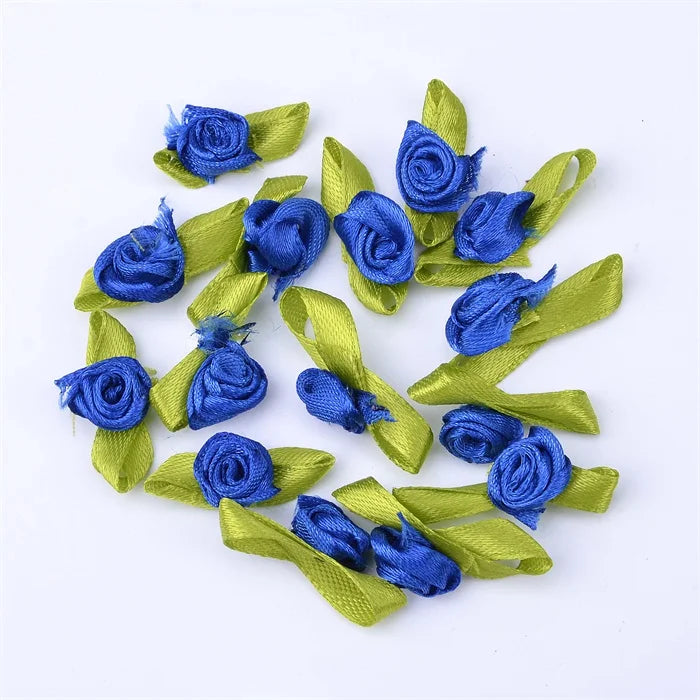 Mini Satin Ribbon Roses - 1.5cm