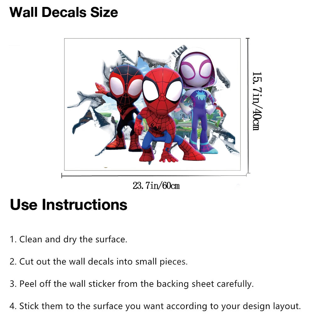 Mini Spiderman Wall Stickers for Kids