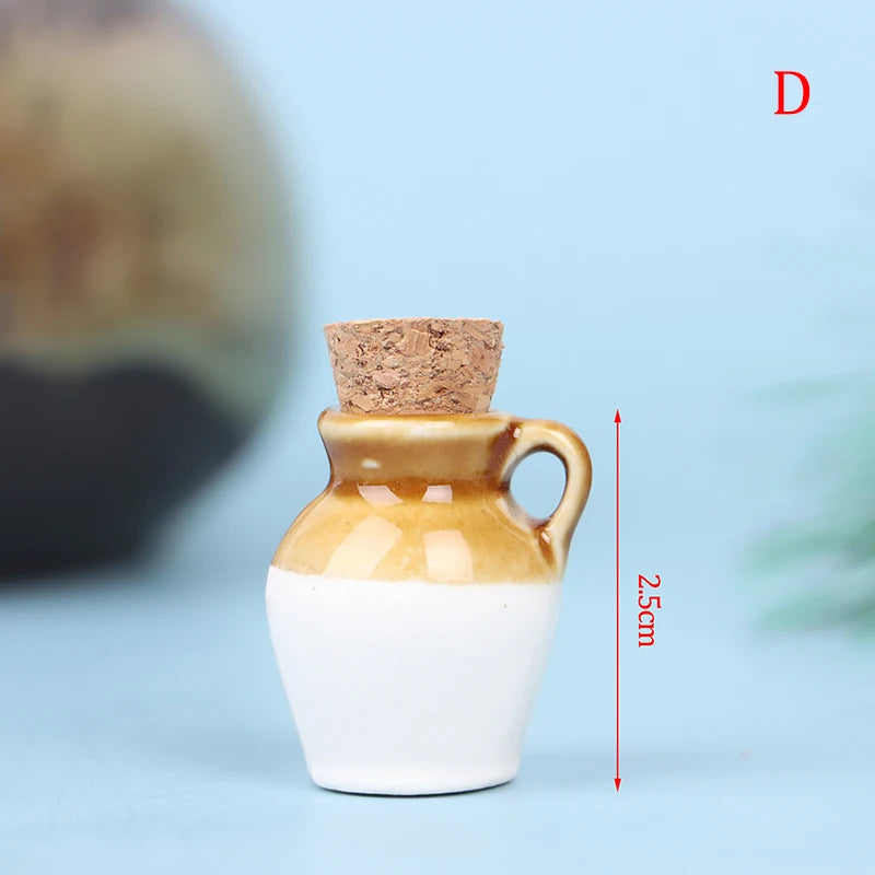 Miniature Ceramic Seasoning Jar for Dollhouse