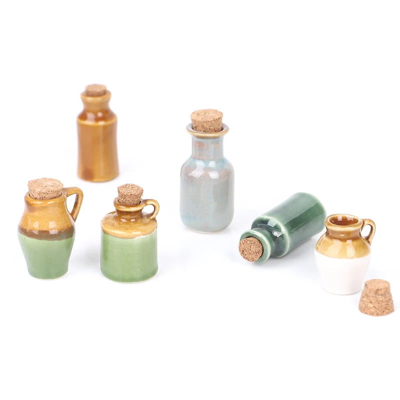 Miniature Ceramic Seasoning Jar for Dollhouse