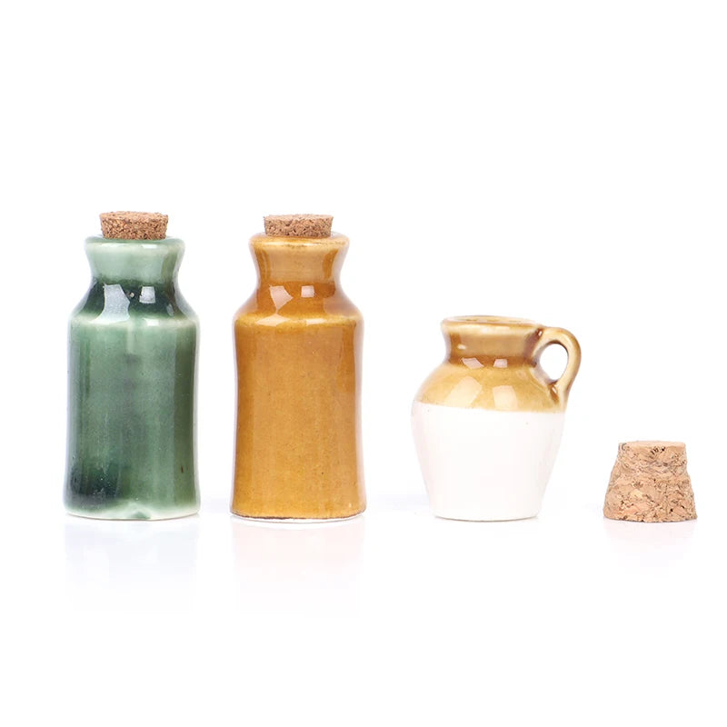 Miniature Ceramic Seasoning Jar for Dollhouse