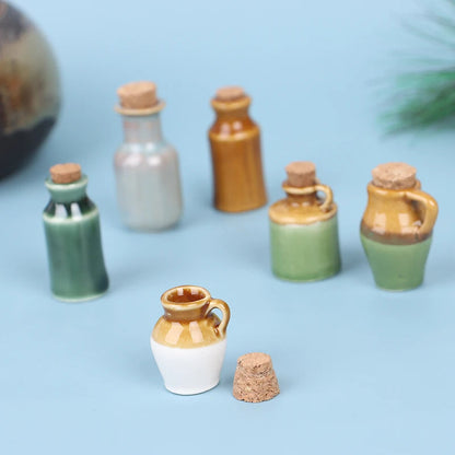 Miniature Ceramic Seasoning Jar for Dollhouse