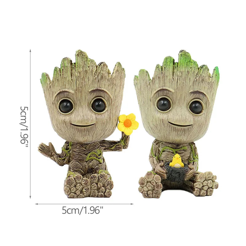 Miniature Groot Figurine Office Decor