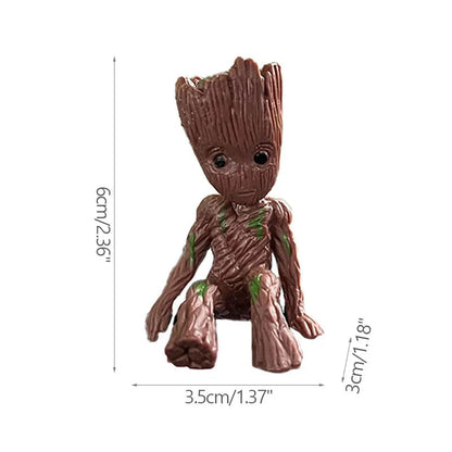 Miniature Groot Figurine Office Decor