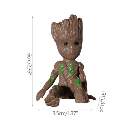 Miniature Groot Figurine Office Decor