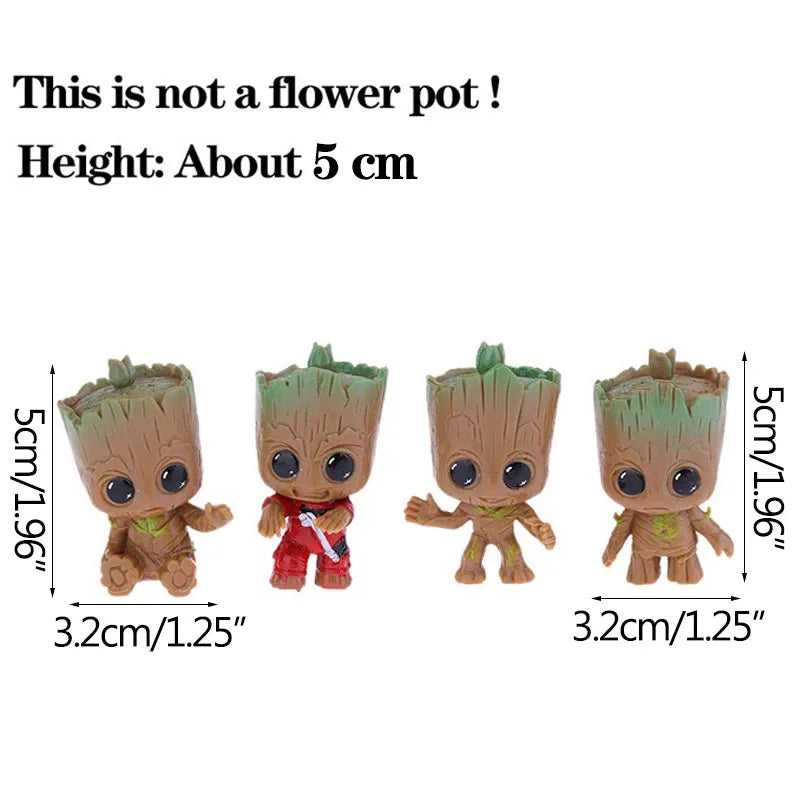 Miniature Groot Figurine Office Decor