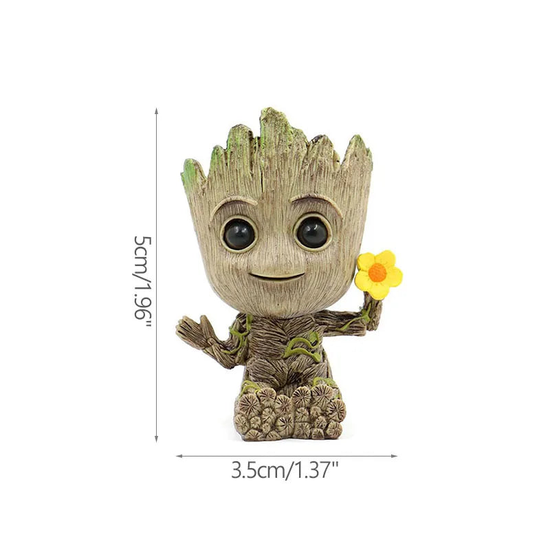 Miniature Groot Figurine Office Decor