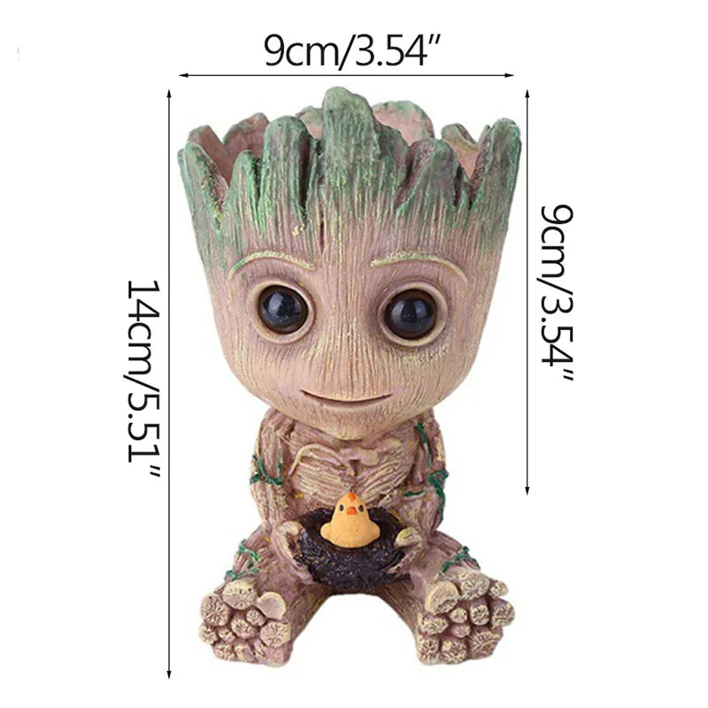 Miniature Groot Figurine Office Decor