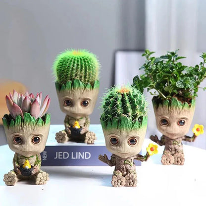 Miniature Groot Figurine Office Decor