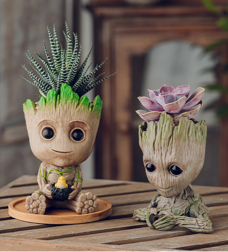 Miniature Groot Figurine Office Decor