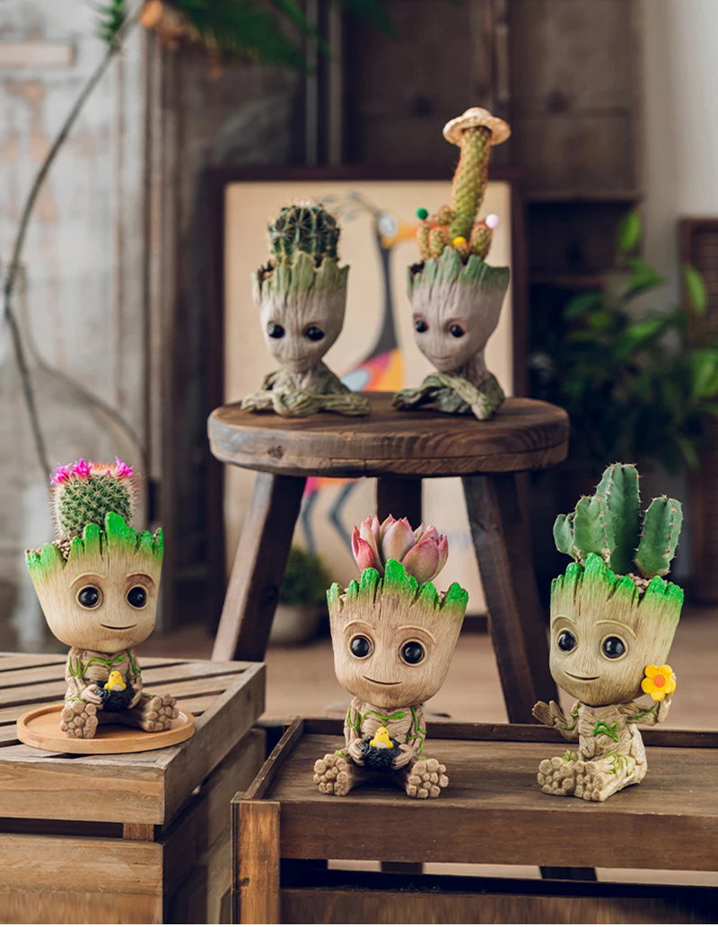 Miniature Groot Figurine Office Decor