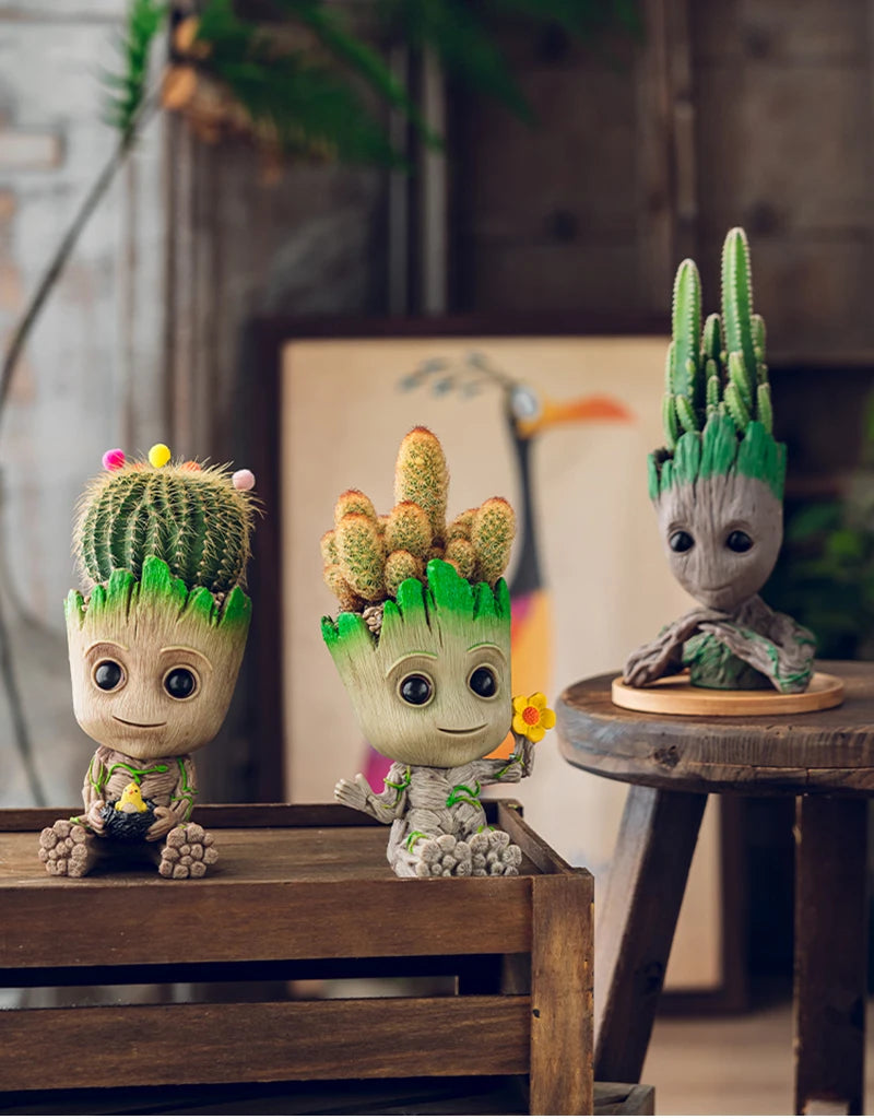 Miniature Groot Figurine Office Decor