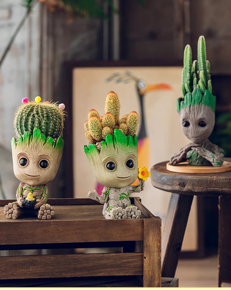 Miniature Groot Figurine Office Decor