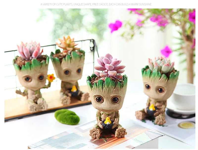 Miniature Groot Figurine Office Decor