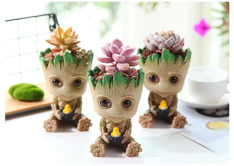 Miniature Groot Figurine Office Decor